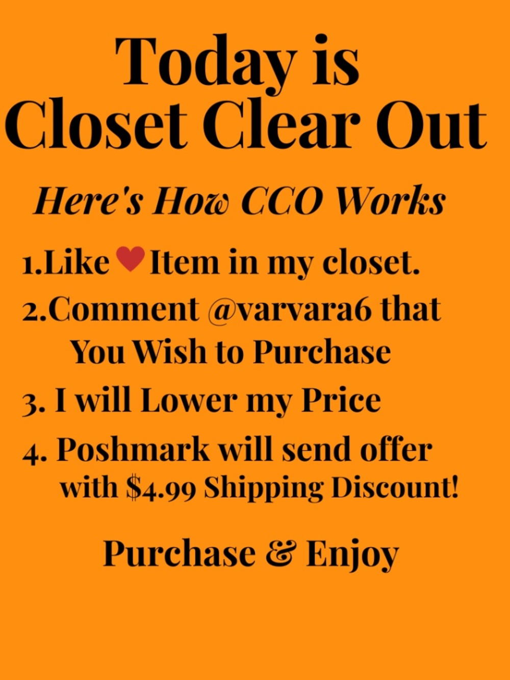 TODAY IS CLOSET CLEAR OUT